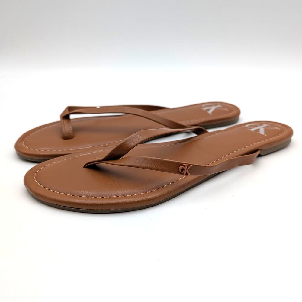 Calvin Klein Crude Flip Flop Sandals Women's Luggage Size US10M EU40.5